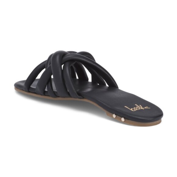 NEW BEEK Leather Puffback Flat Sandals black for women 763mn - Picture 5 of 6